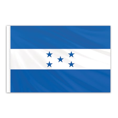 Honduras Indoor Nylon Flag 2'x3' With Gold Fringe